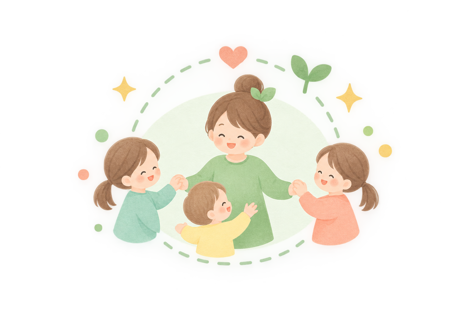 地域とつながる子育てセーフティネットのイラスト